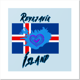 Reykjavik T-Shirt Iceland Come Stay Love The Viking Way Posters and Art